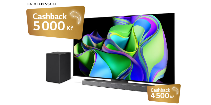 Získejte 5 000 Kč zpět: Televize LG OLED55C31 + Soundbar SC9S