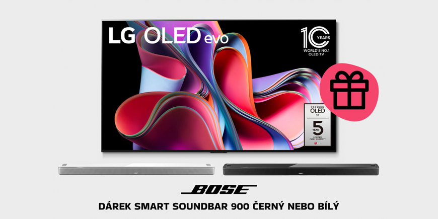 Vstupenka do jiné dimenze: LG OLED83G3 s Bose Soundbar 900 jako dárek!