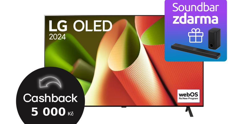 LG OLED77B46LA: Soundbar zdarma a k tomu 5 000 Kč zpět na účet