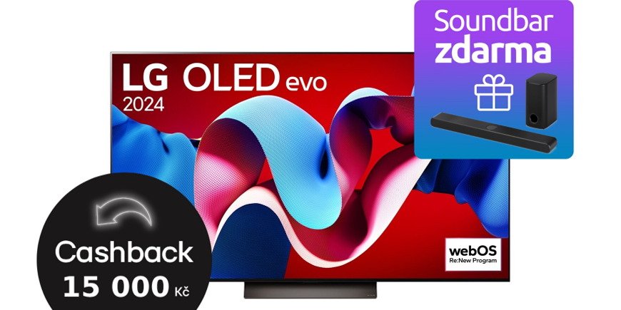 Vánoční nabídka: LG OLED77C44 se soundbarem ZDARMA + CASHBACK 15 000,-